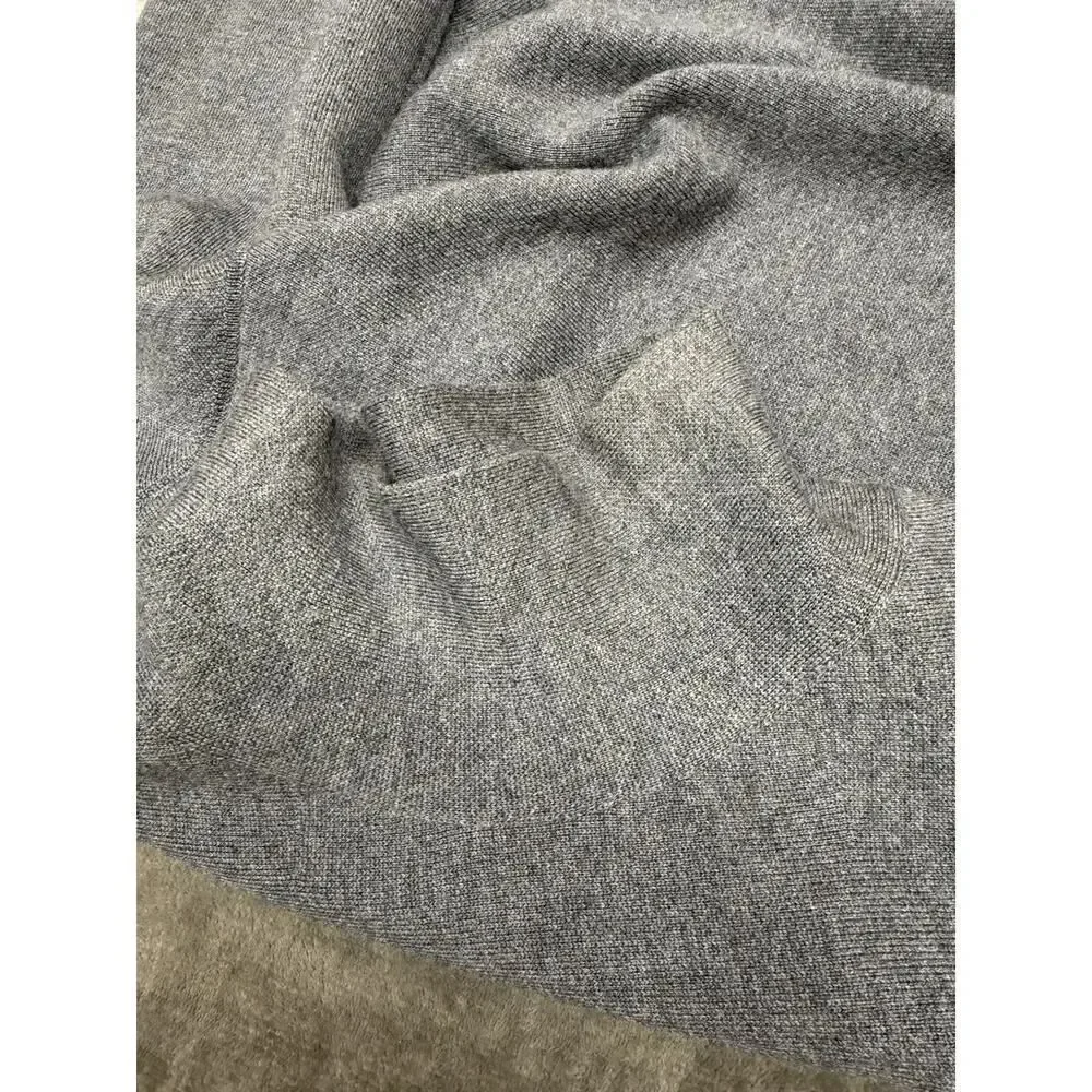 KHAITE Clarice Gray Wool Turtleneck Mini Dress L Fit Flare Luxe
